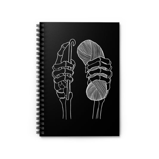 Crochet Hands | Black | Spiral Notebook - Ruled Line
