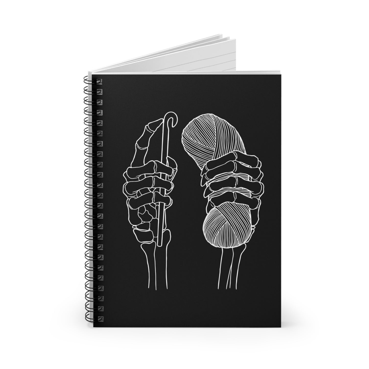 Crochet Hands | Black | Spiral Notebook - Ruled Line