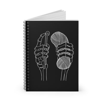 Crochet Hands | Black | Spiral Notebook - Ruled Line