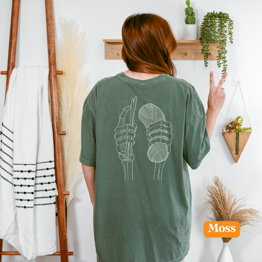 Knit Hands | Back | Unisex Garment-Dyed T-shirt