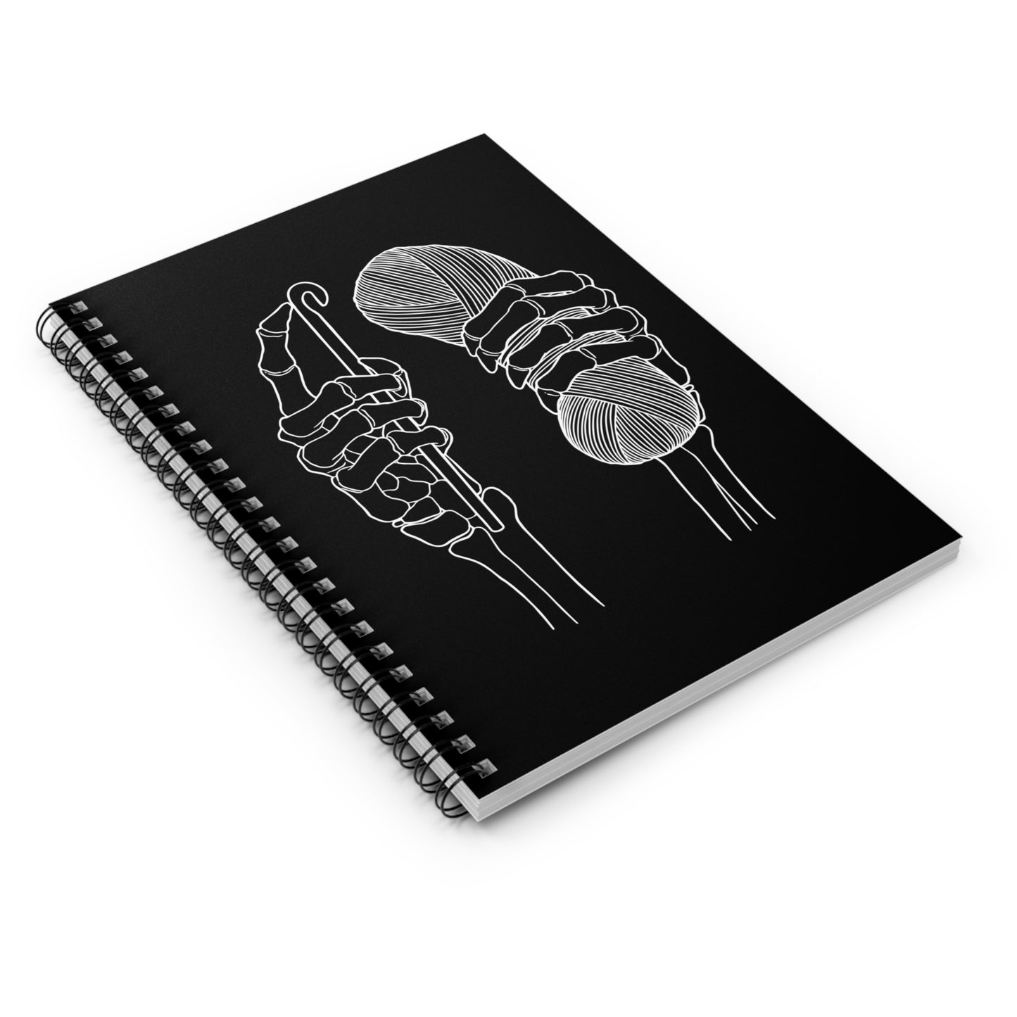 Crochet Hands | Black | Spiral Notebook - Ruled Line