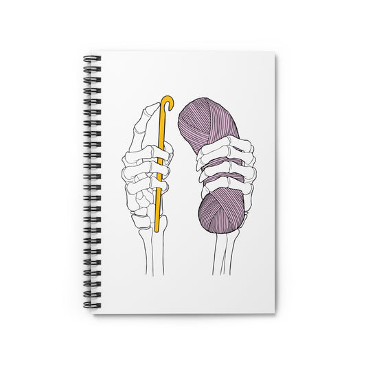 Crochet Hands | White | Spiral Notebook - Ruled Line